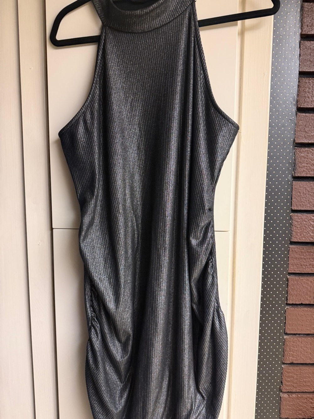 Jade by Jane Sleeveless Metallic High-Neck Bodycon Dress - Silver 3X